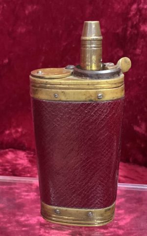 James Dixon & Sons Red Leather 3-Way Flask