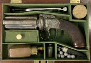 Cased Pepperbox Revolver by Joseph Wood