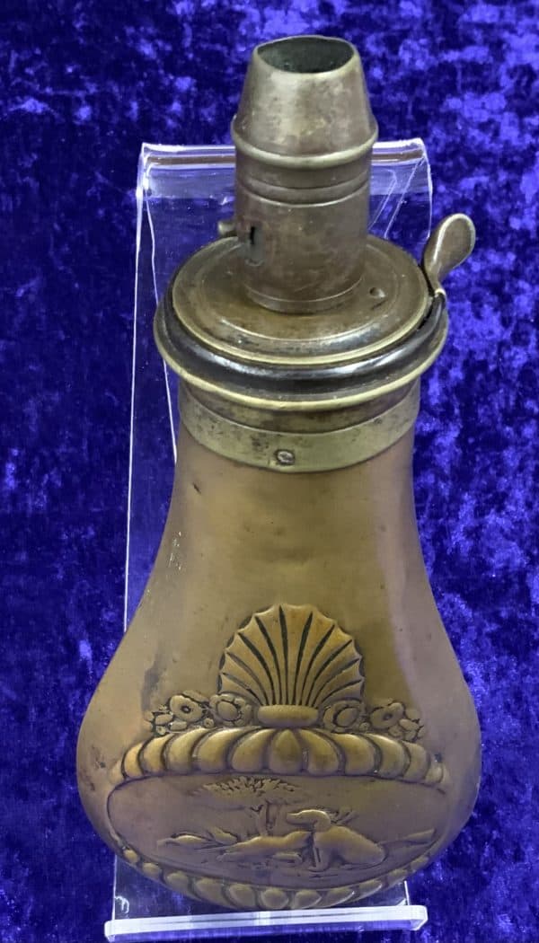Sykes Patent Embossed Powder Flask