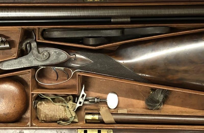 Silver Mounted 14 Bore Shotgun by J.F.Whitecross