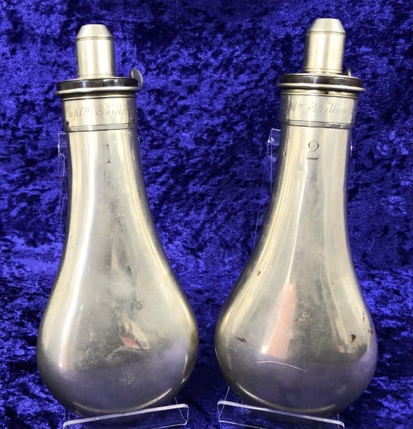 Pair of Sykes Patent Extra Quality Powder Flasks